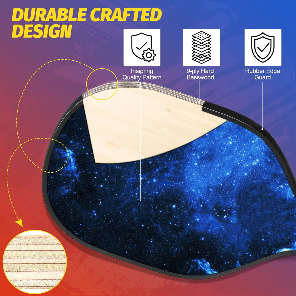 USAPA Approved Wood Pickleball Set with 4 Rackets, Bag, 4 Balls Z74284