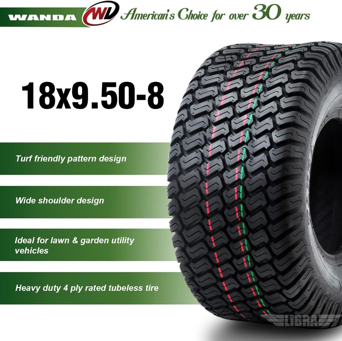 23x10.5-12 Lawn Mower Turf Tire Pack of 2 C978618