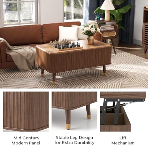 Lift Top Coffee Table with Storage Shelf W5268