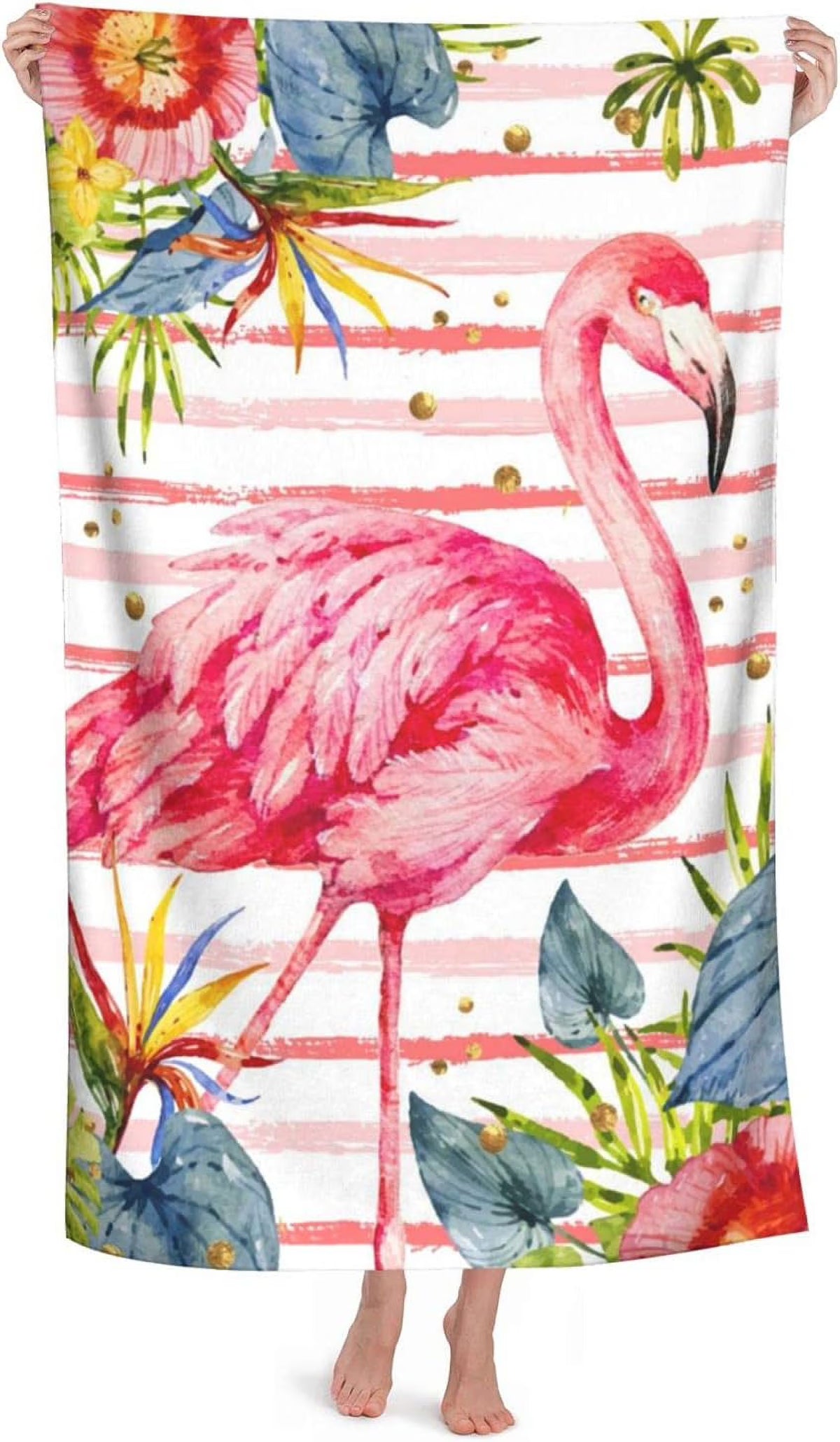 Pink Flamingo Towel 52X32 Beach Bathing Towel A312