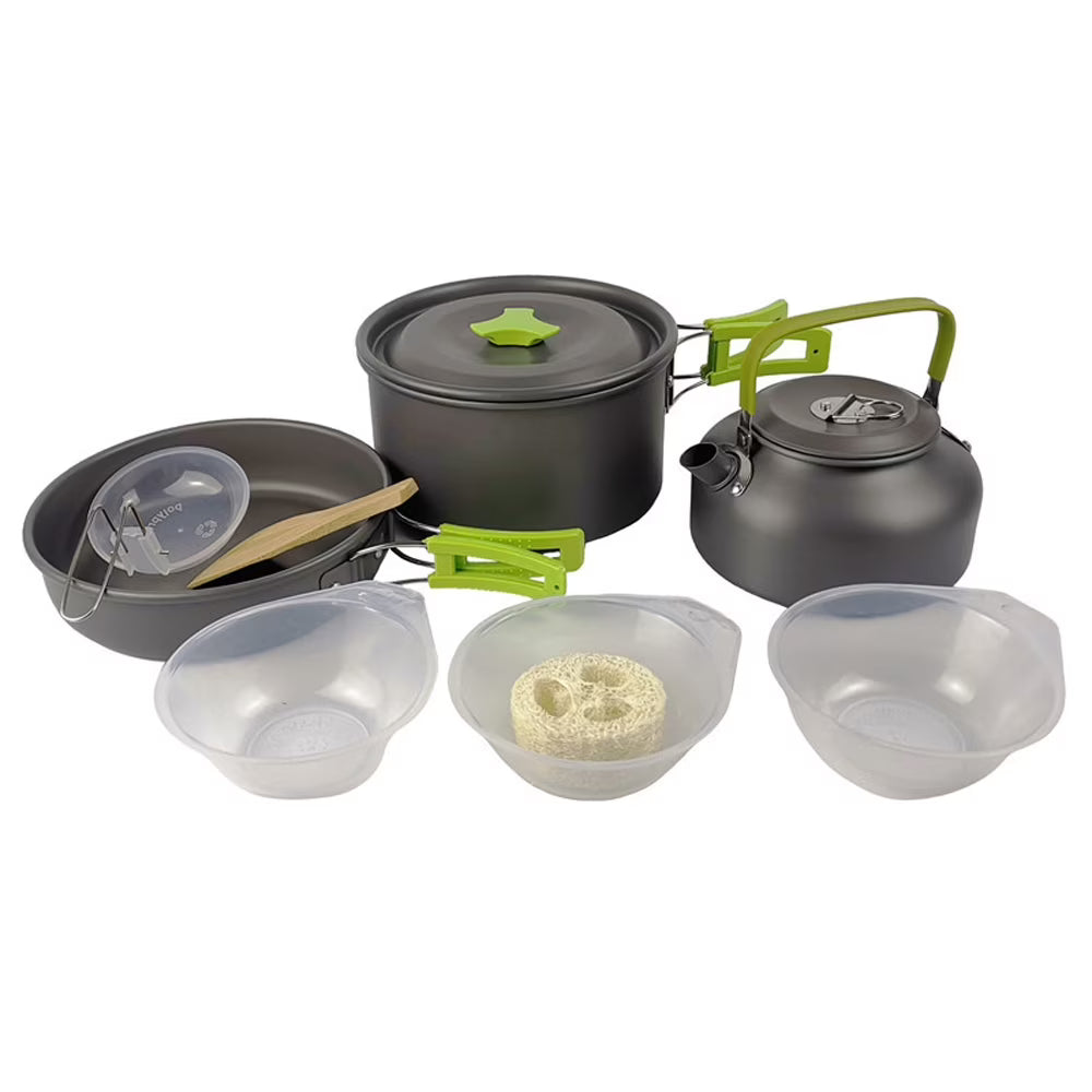 Portable Camping Cookware Set with Alumina Pot and Frying Pan L4145
