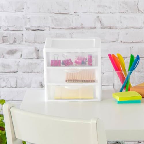 6-Pack White Plastic 3-Drawer Cart A8700