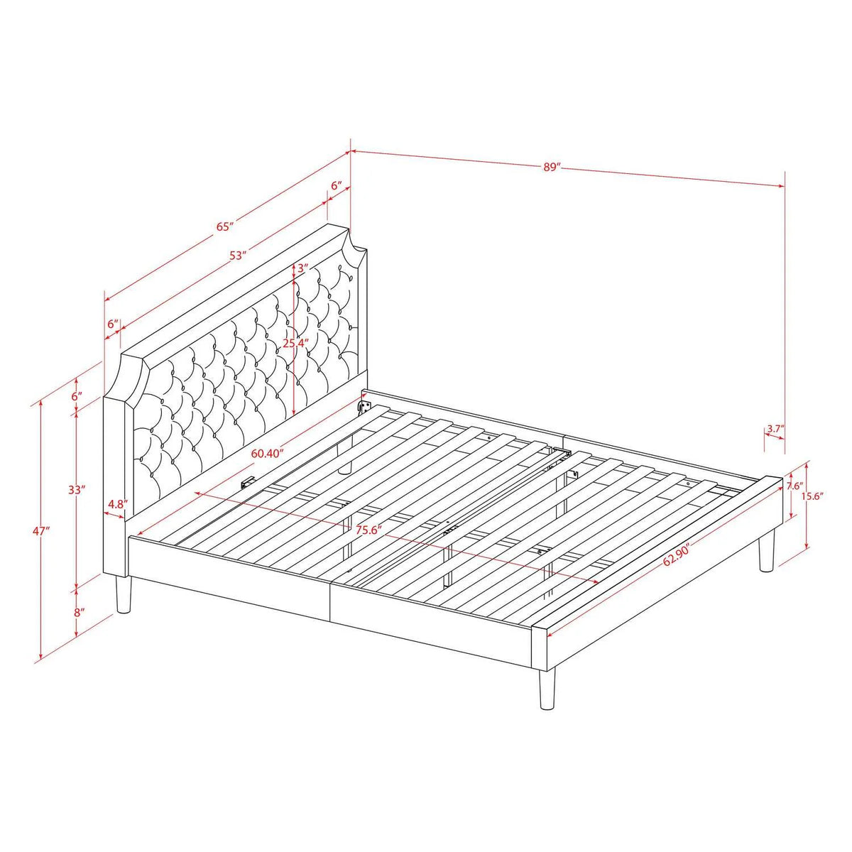 3 Pieces Wood Queen Bedroom Set O91530