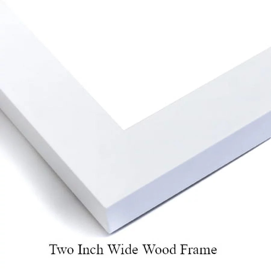 White Modern Wood Framed Art Print F3138