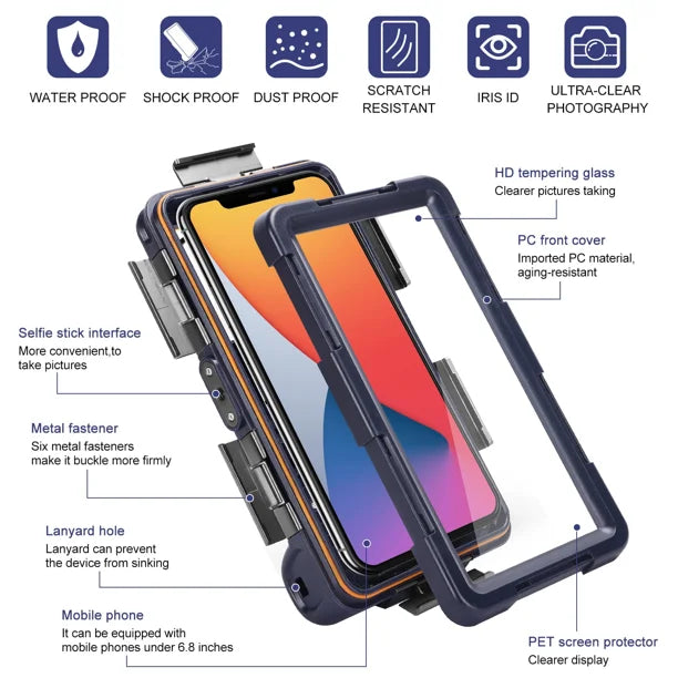 Waterproof Protective Case for Sony Xperia L3 and All Phones Up to 6.9 Inch with Lanyard A62214