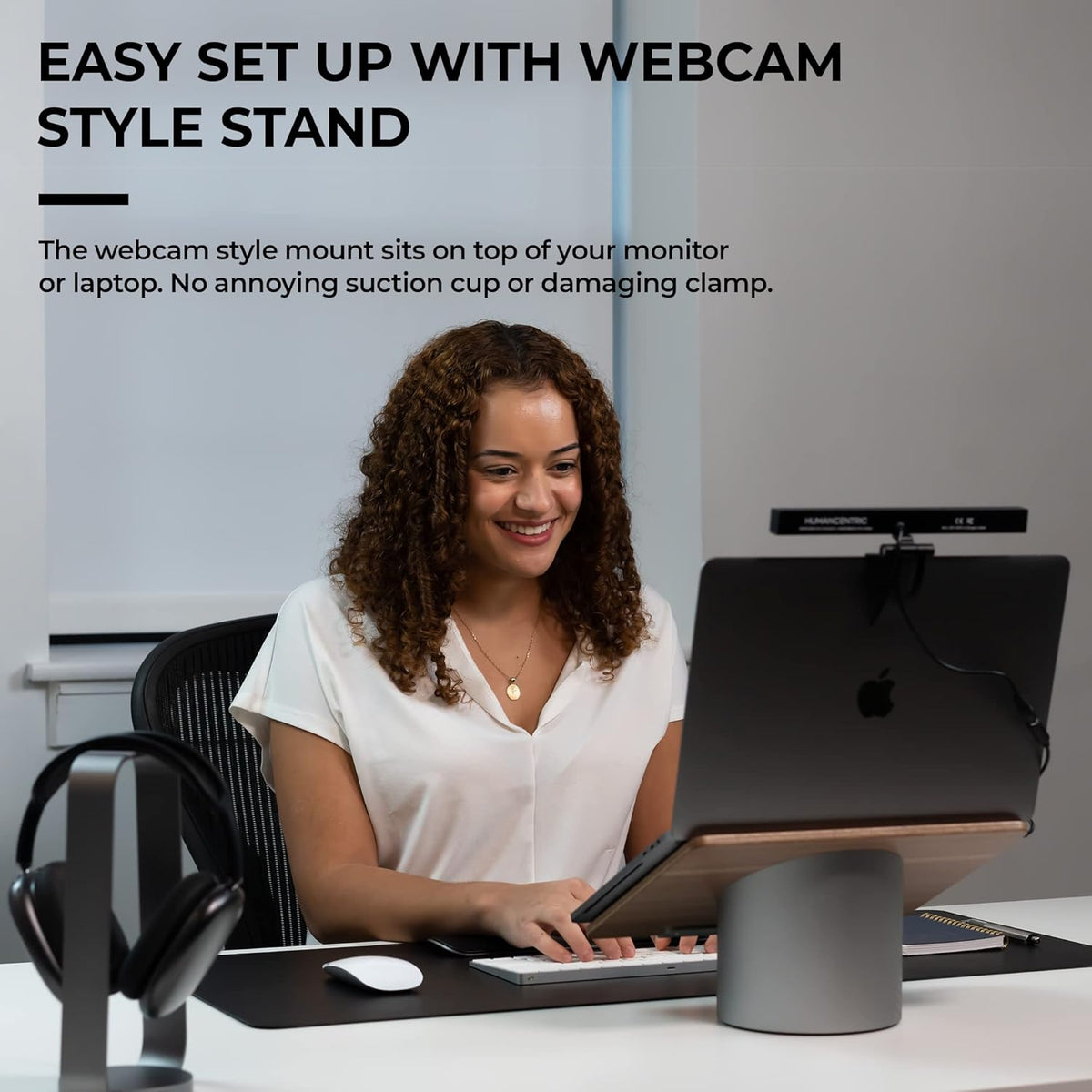 Video Conference Lighting for Monitor and Laptop, USB-C, Single Kit P595067