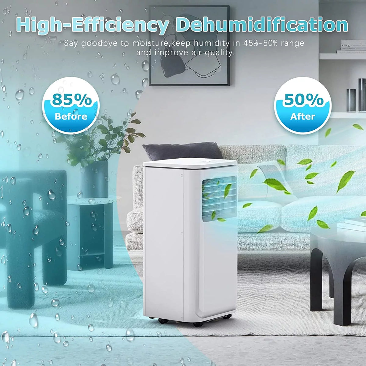 8000 BTU Portable Air Conditioner with Dehumidifier and Fan X957