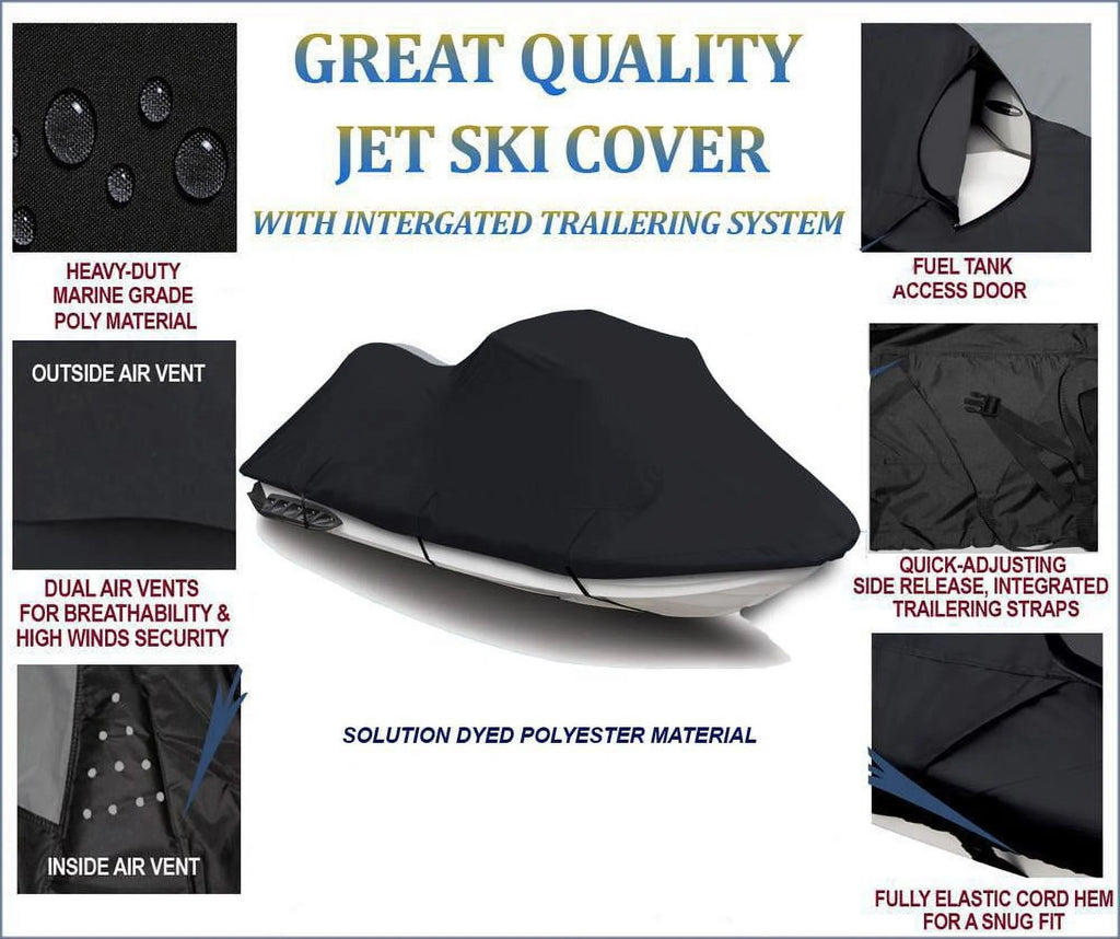 Black Jet Ski Cover 1-2 Seater F3992