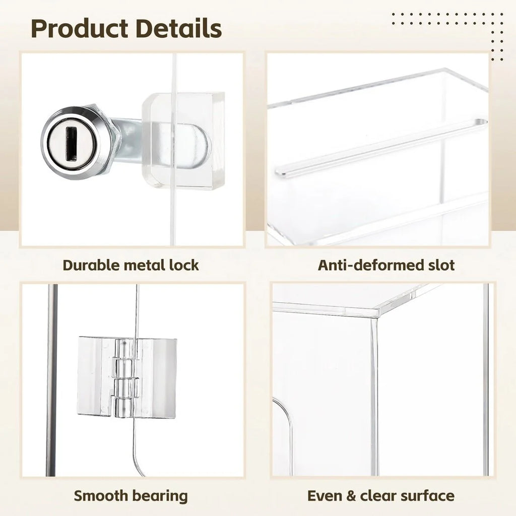 Clear Piggy Bank with Lock and Key G3809