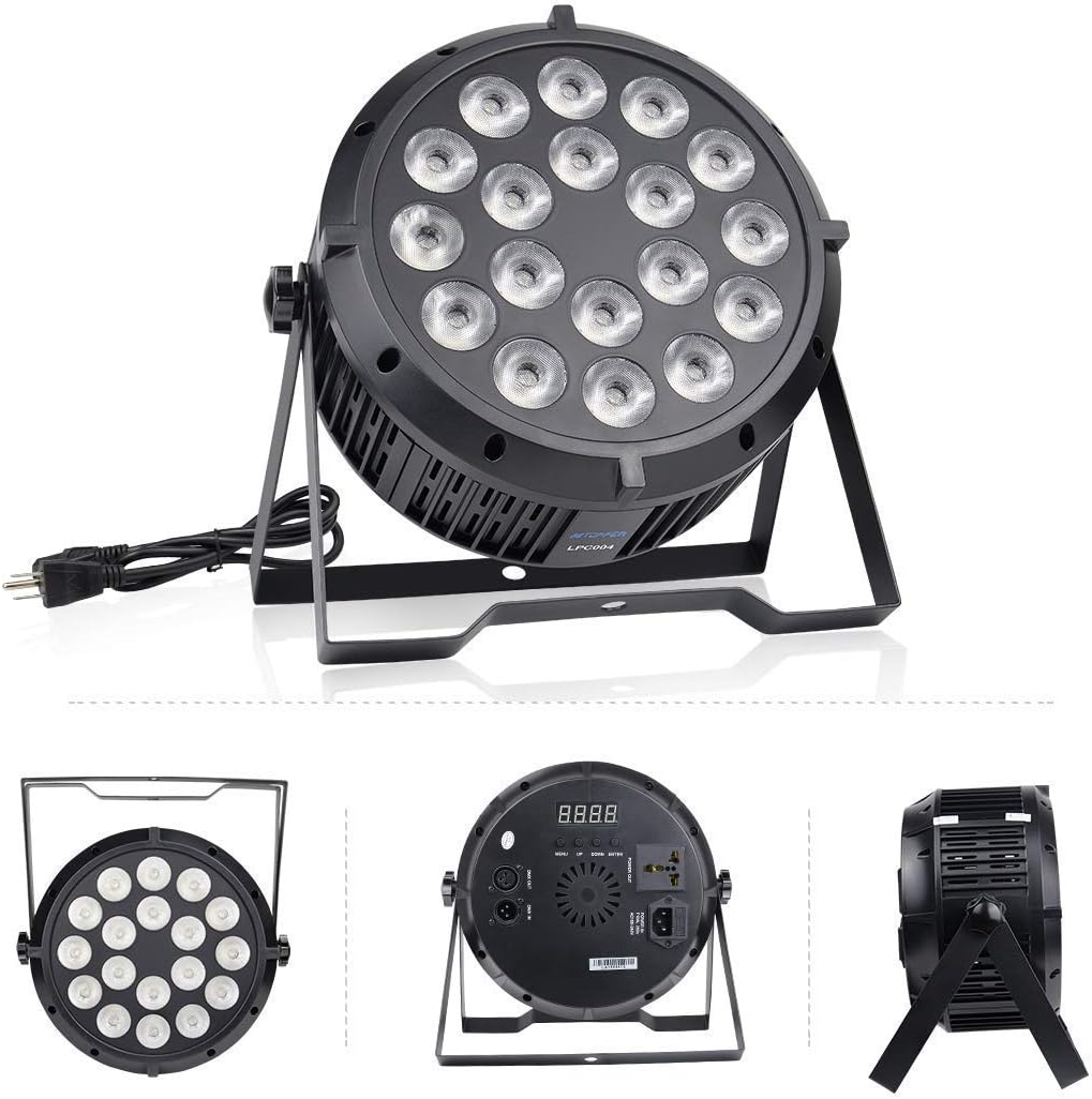 18x8W RGBW LED Stage Lights DMX-512 Sound Activated Strobe Lights (1 Pack) A76652