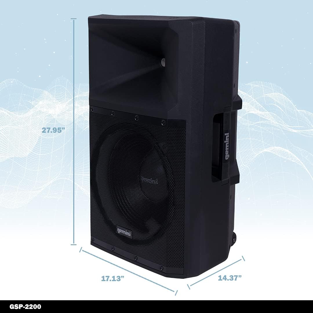 2200W 15 Inch Woofer Bluetooth Trolley Speaker with Media Player, FM Radio, USB, SD Card Z536394