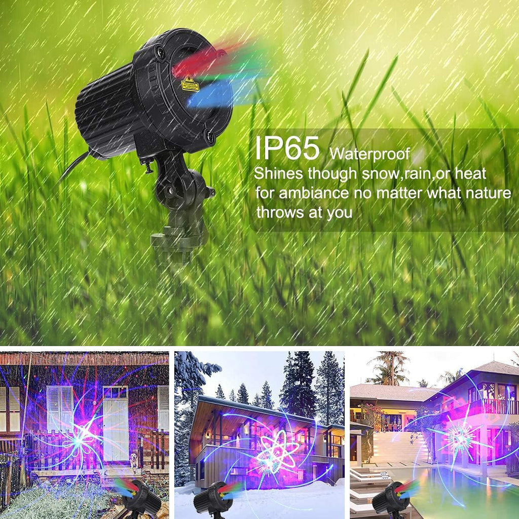 Christmas Projection Lights Outdoor Projector RGB 32 Motion Patterns Waterproof IP65 with Remote & Timer Z994