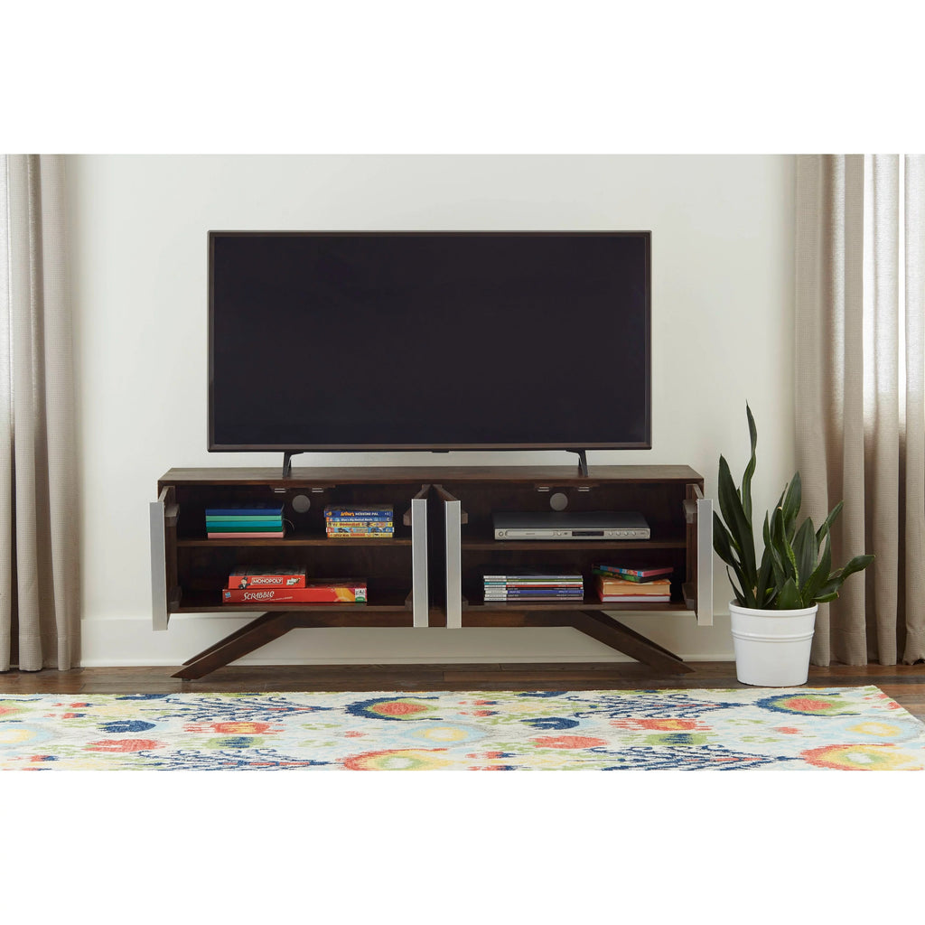 59" Wide Solid Wood Walnut TV Stand F967165