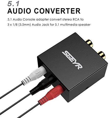 5.1 Audio Console Adapter Stereo RCA to 3 x 3.5mm Jack Bidirectional Conversion N481
