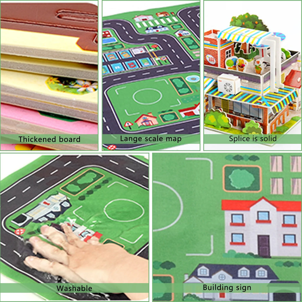 Building Blocks Set with 5 Toy Cars Y2960