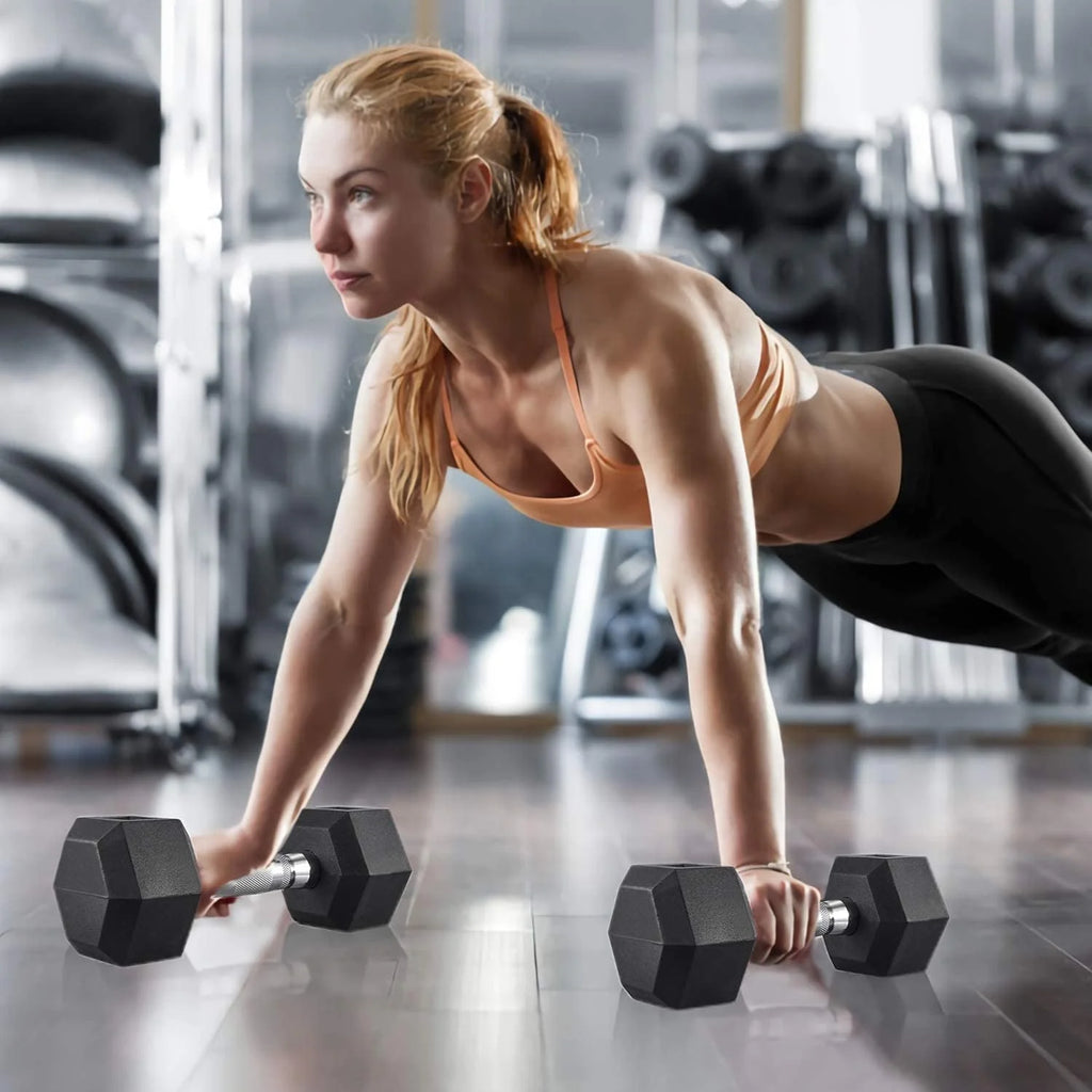 15lb Rubber Hex Dumbbell Set of 2 S3071