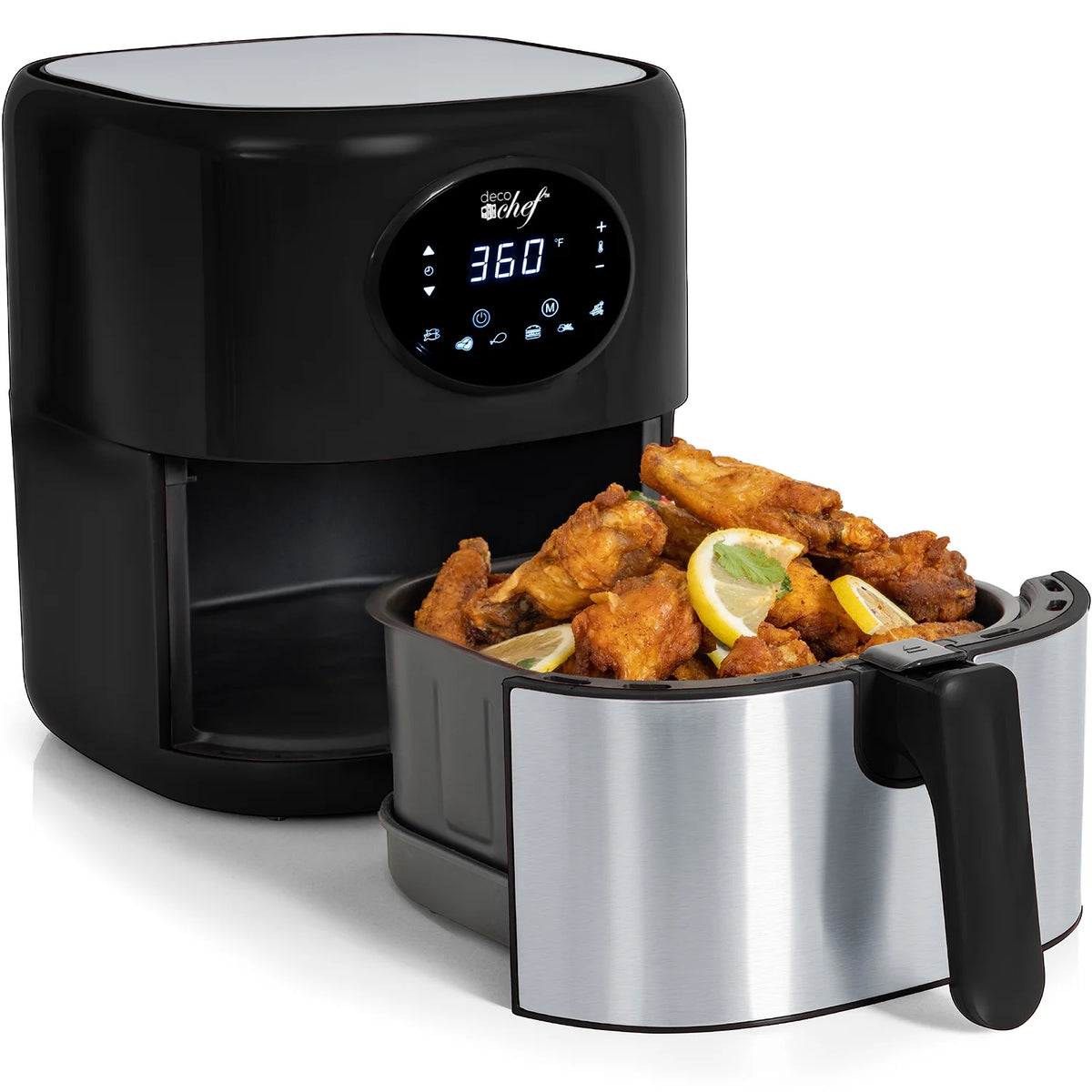 Black 3.7QT Digital Air Fryer with Non-Stick Basket T6953