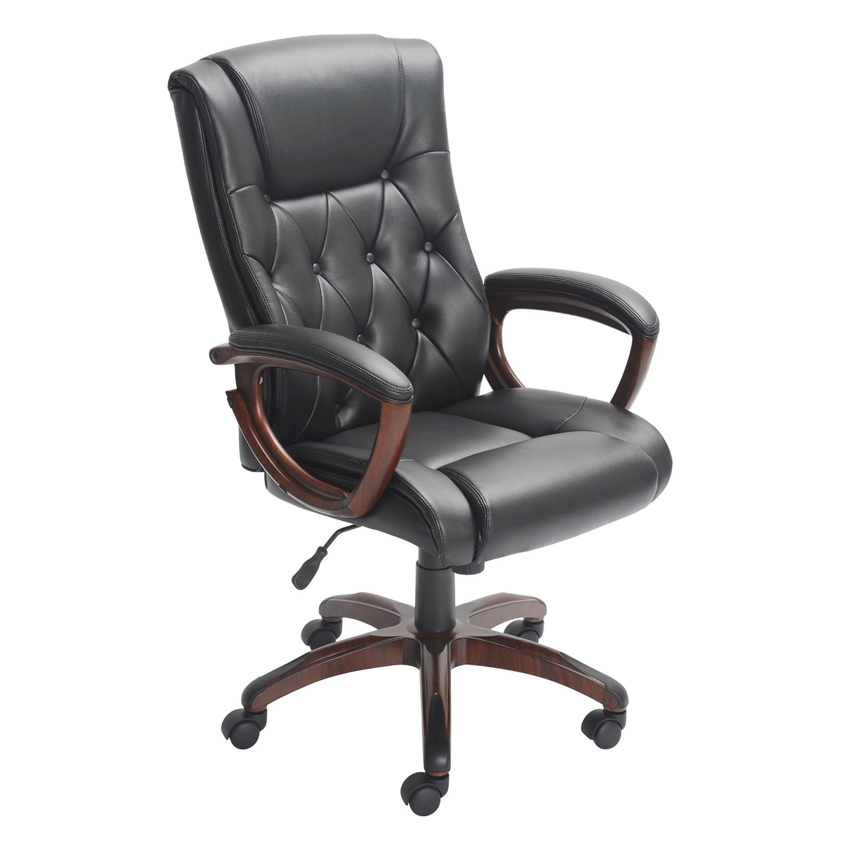 Black Bonded Leather Office Chair with Arms K29715
