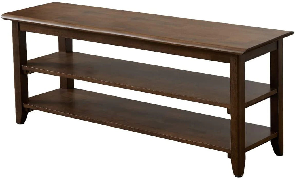 3 Tier Dark Brown Wood Shoe Storage Bench D359969