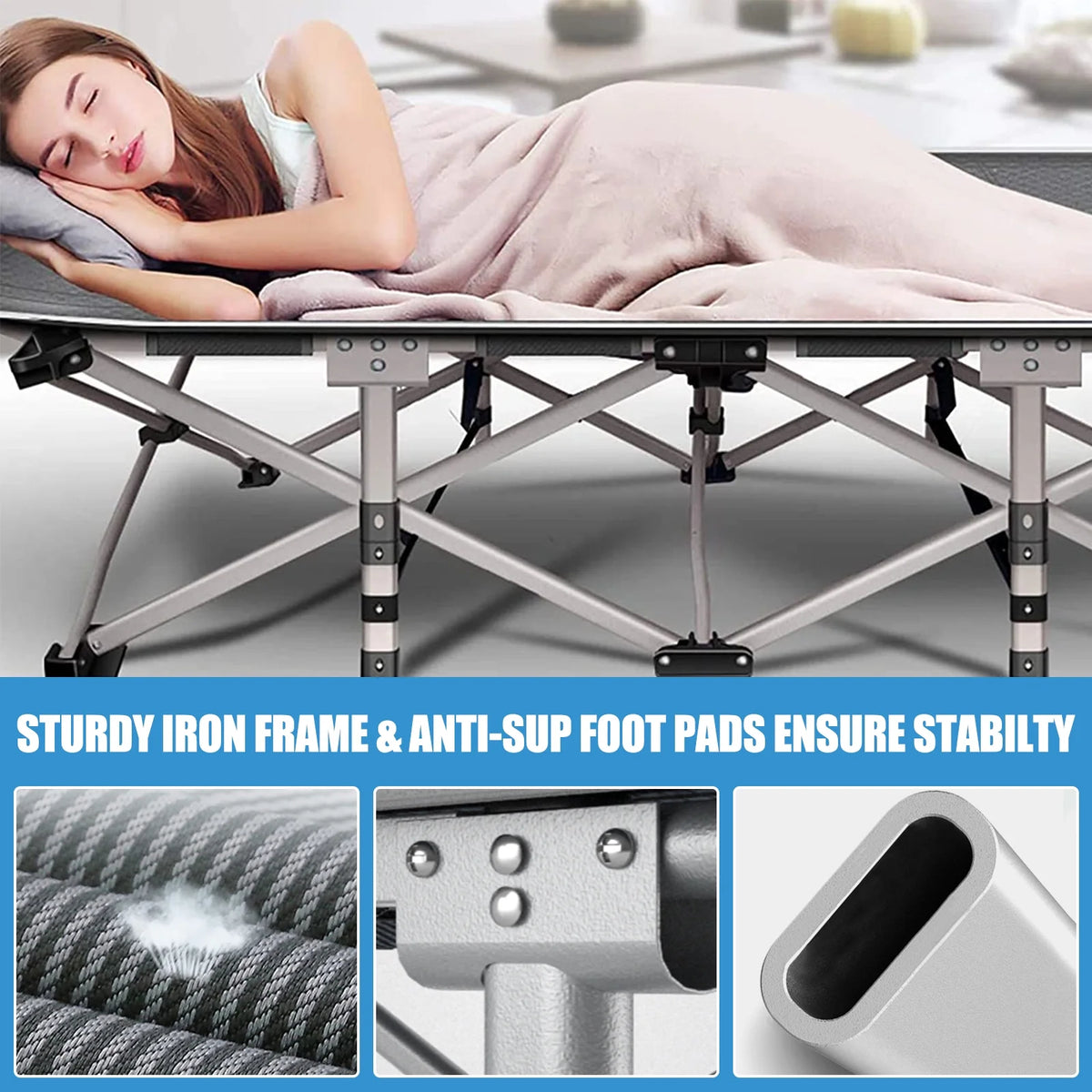 75" Portable Folding Camping Cot with Carry Bag N8248