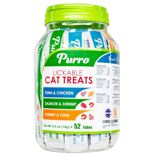 Squeezable Lickable Cat Treats Variety Pack, 52 Count H4595