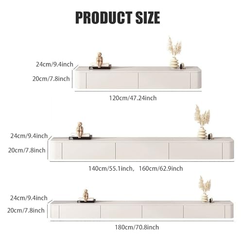 Grey 120cm Wall Mounted TV Stand with Drawers L792