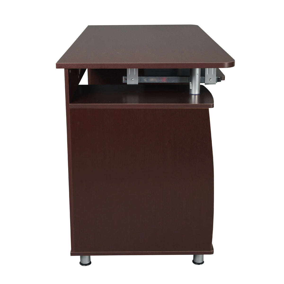 Chocolate Computer Workstation with Cabinet and Drawers I766604