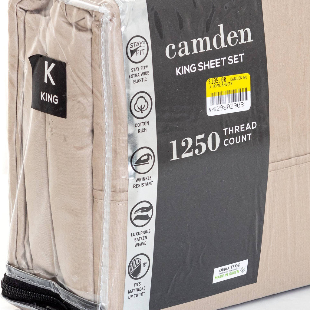 1250 Thread Count 4 pc. Sateen Sheet Set, King - Taupe U50023