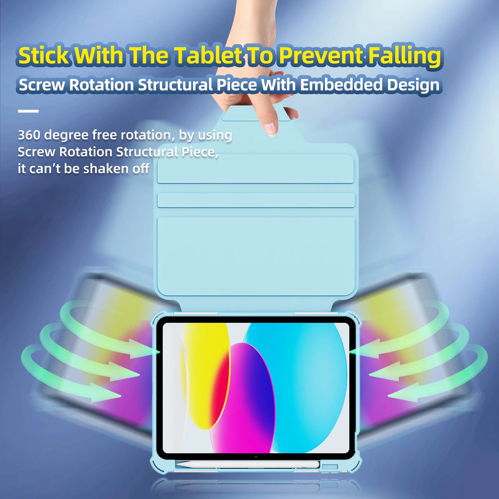 Skyblue Rotating Case for iPad 10th Generation 10.9-inch with Pencil Holder M6921