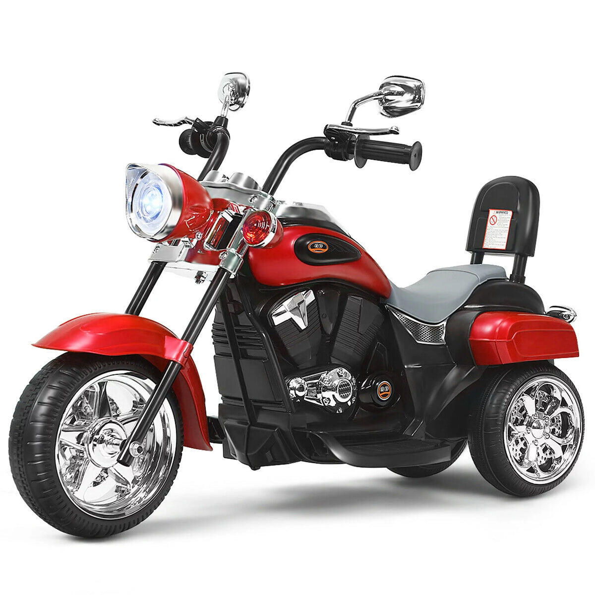 6V Kids Ride On Motorcycle 3 Wheel Trike with Headlight White M227662