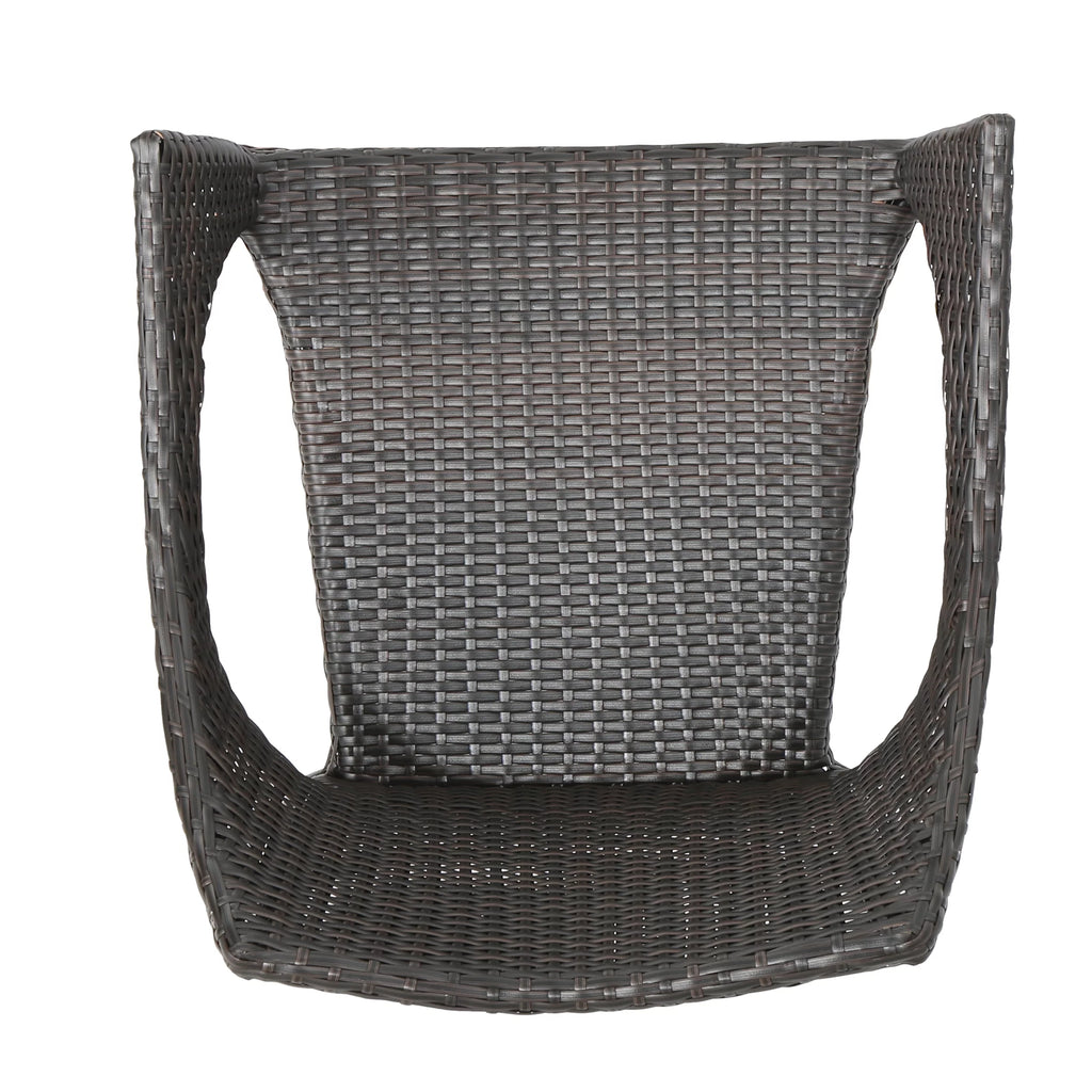 5 Piece Wicker Dining Set with Foldable Table and Stacking Chairs M6476