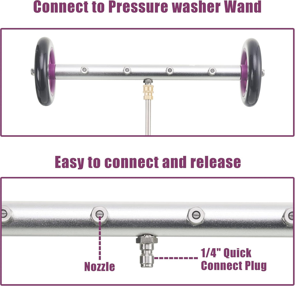 16 Inch Undercarriage Cleaner Attachment with 3 Pcs Extension Wand, 4000 PSI J607215