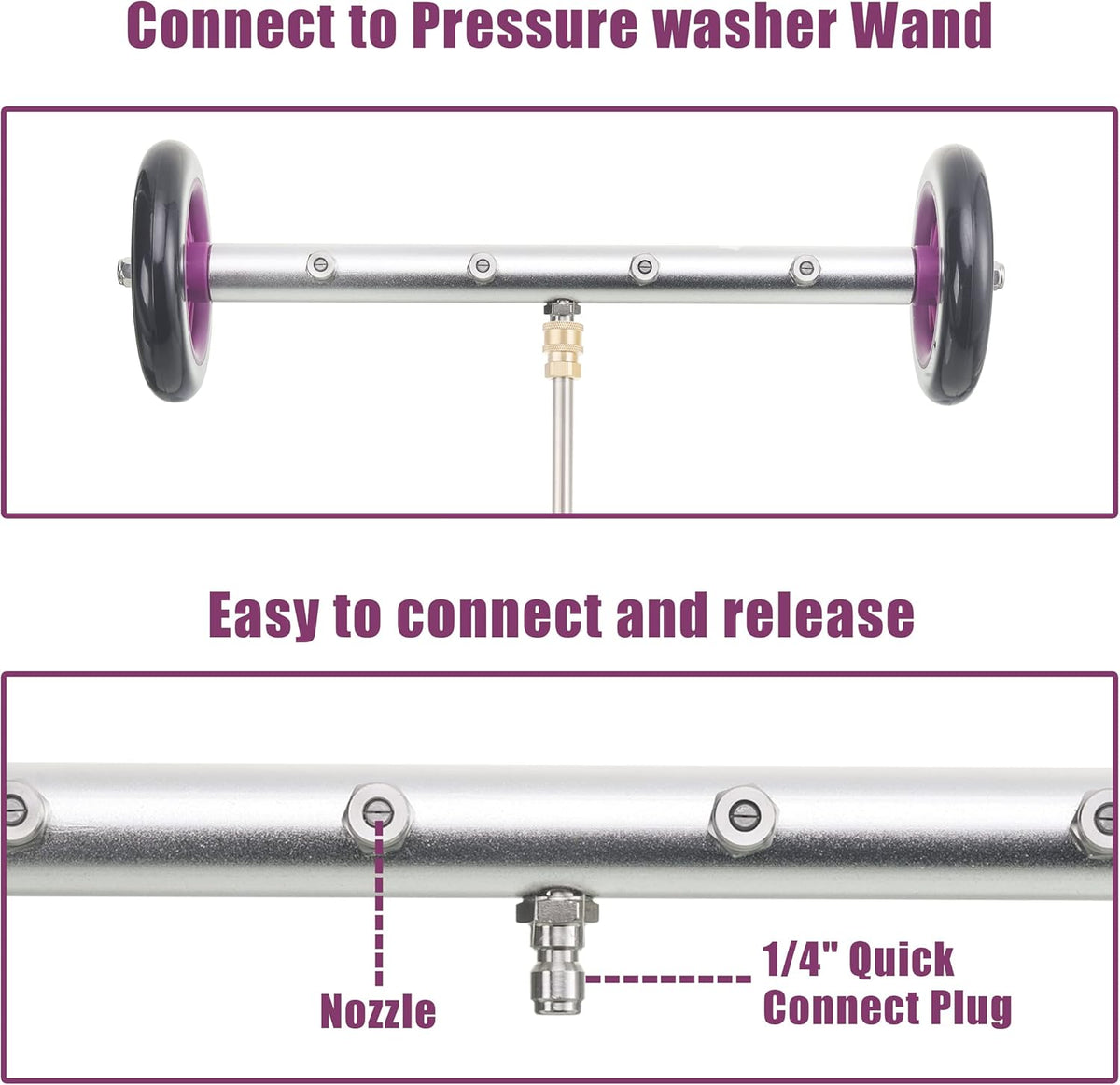 16 Inch Undercarriage Cleaner Attachment with 3 Pcs Extension Wand, 4000 PSI J607215