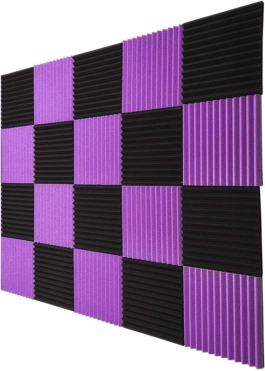 52 Pack Acoustic Panels Studio Foam 12X12 X1 Black/Blue S845