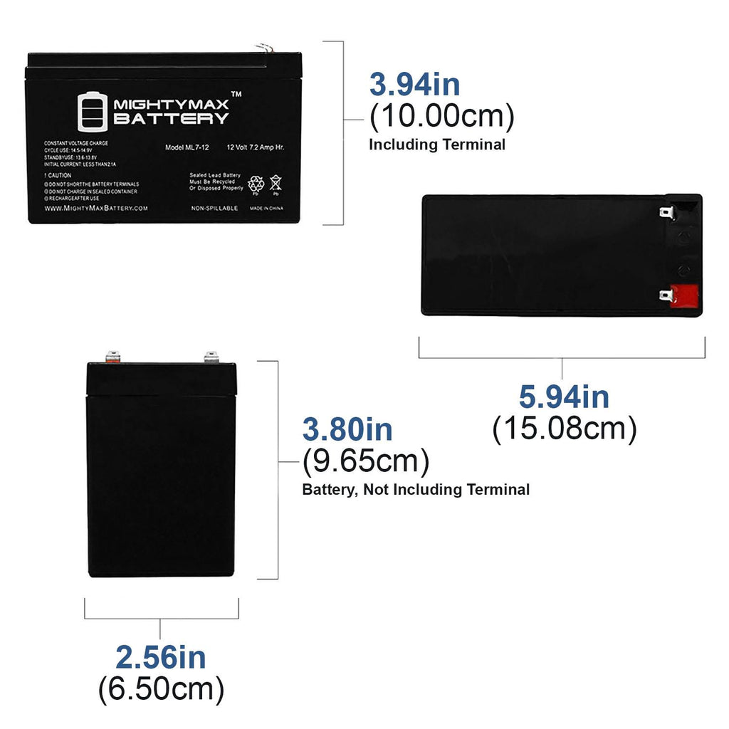 12V 7Ah SLA Battery Replacement - 10 Pack V583