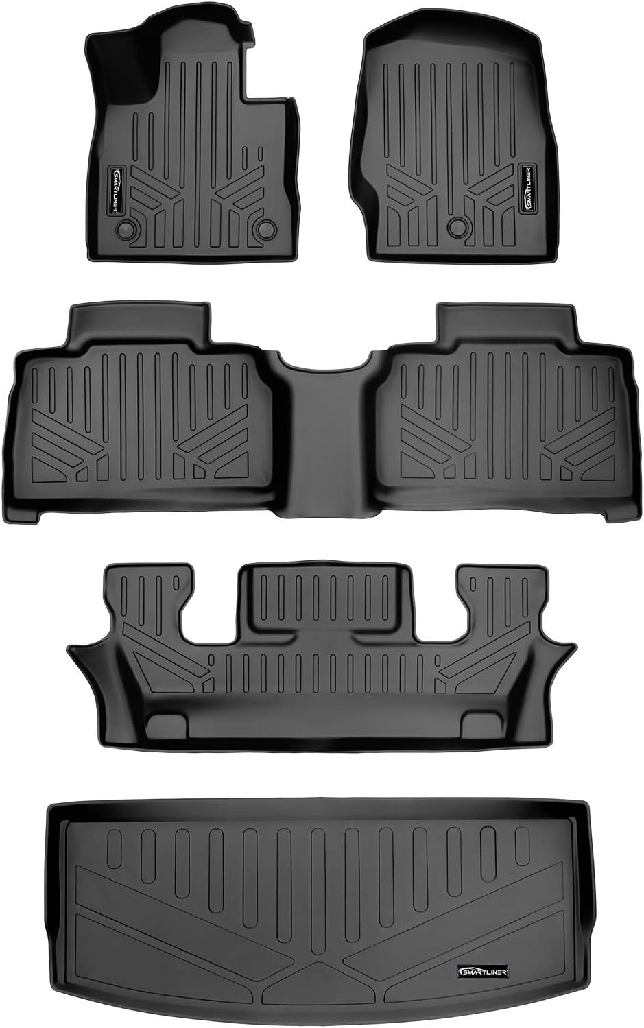 Black 3 Row Floor Mats and Cargo Liner Set F98073