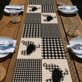 Black White Buffalo Plaid Check Table Runner 13x72 A382218