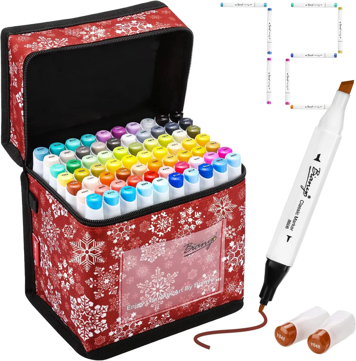 72 Primary Colors Alcohol-Based Dual Tip Bullet & Chisel Markers D608425