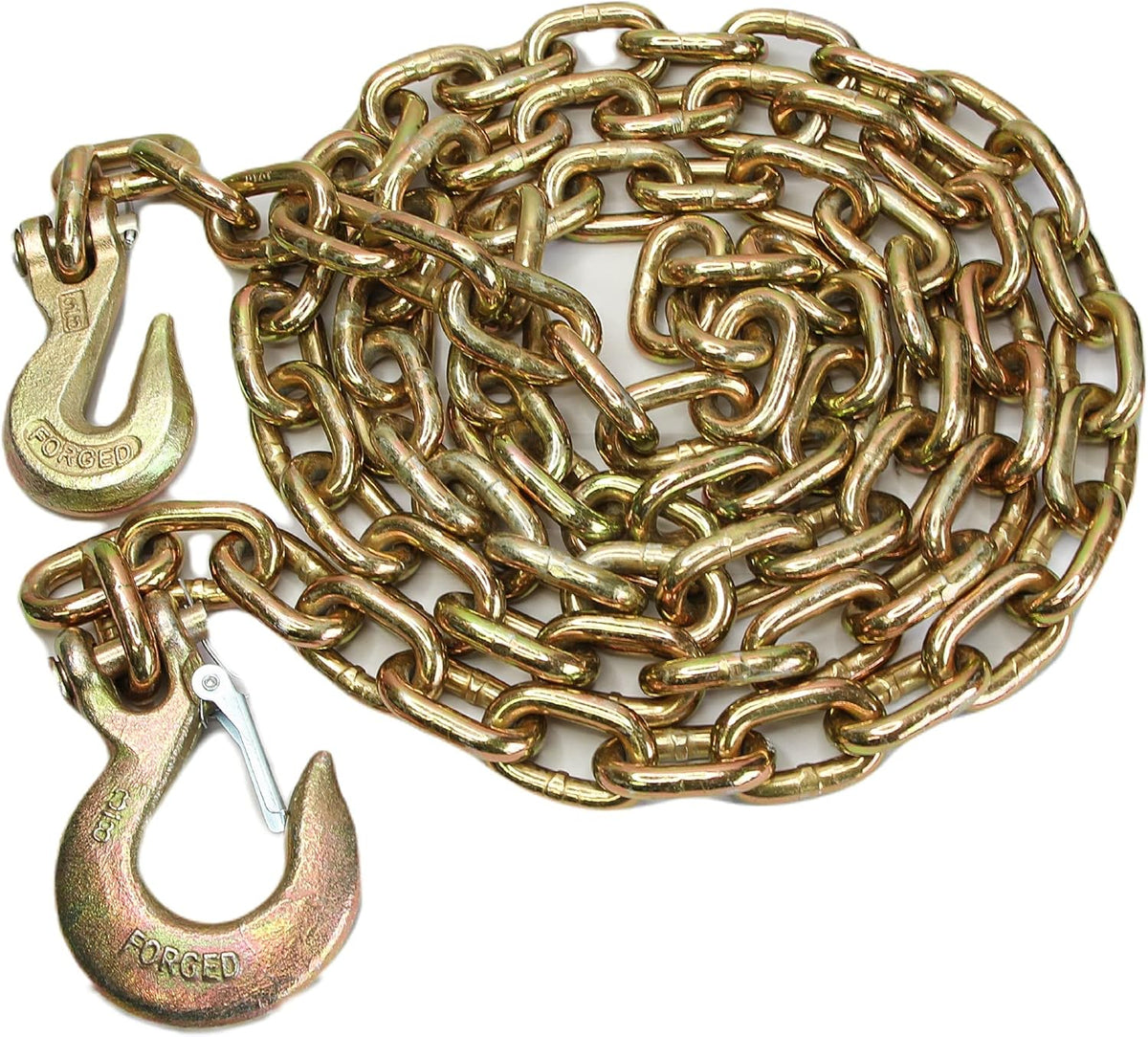 3/8" 10' Grade 70 Binder Chain with Grab and Sling Hooks, Pack of 2 Y709