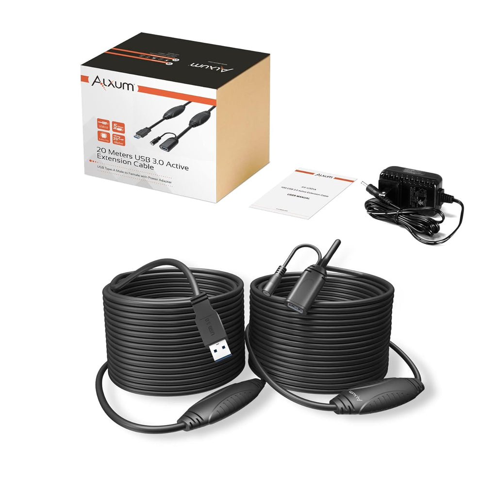 USB 3.0 Extension Cable 65FT Active Male to Female with 2 Signal Boosters B170030