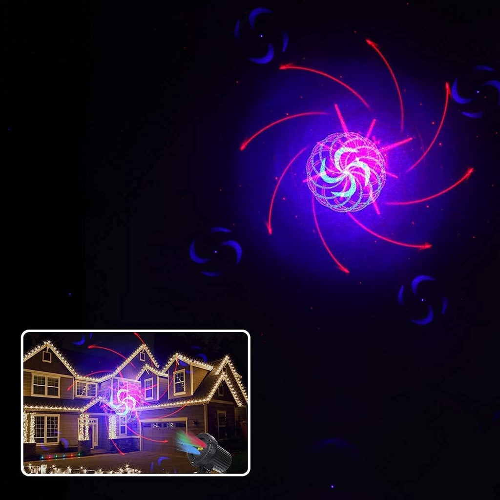 Christmas Projection Lights Outdoor Projector RGB 32 Motion Patterns Waterproof IP65 with Remote & Timer Z994