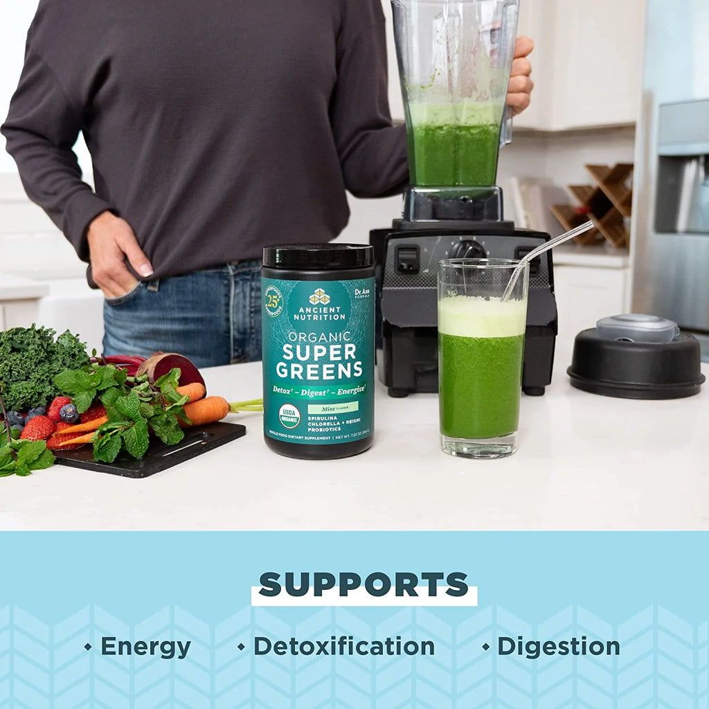 Organic Super Greens, Mint, 7.23 oz U234