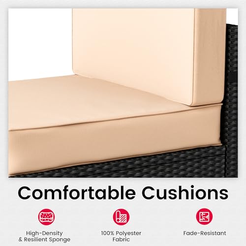 7 Pieces Wicker Patio Sectional Sofa Set with Coffee Table K58235