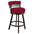 Red Faux Leather Swivel Barstool Q152