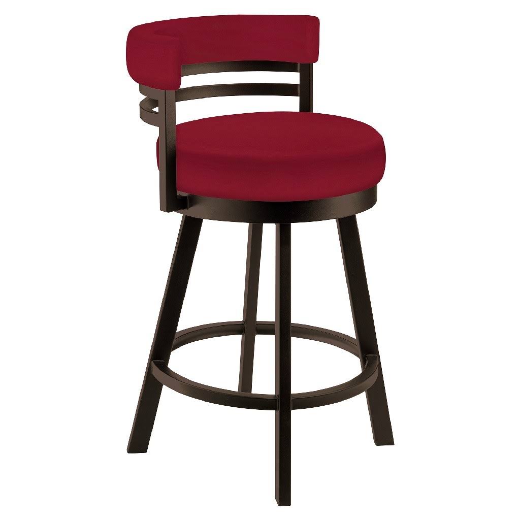 Red Faux Leather Swivel Barstool Q152