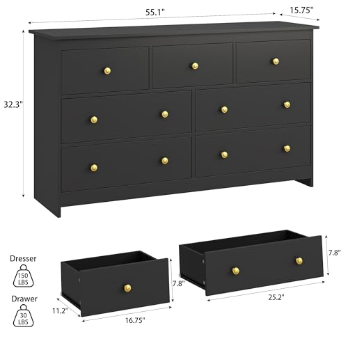 White 7 Drawer Wooden Dresser A320808