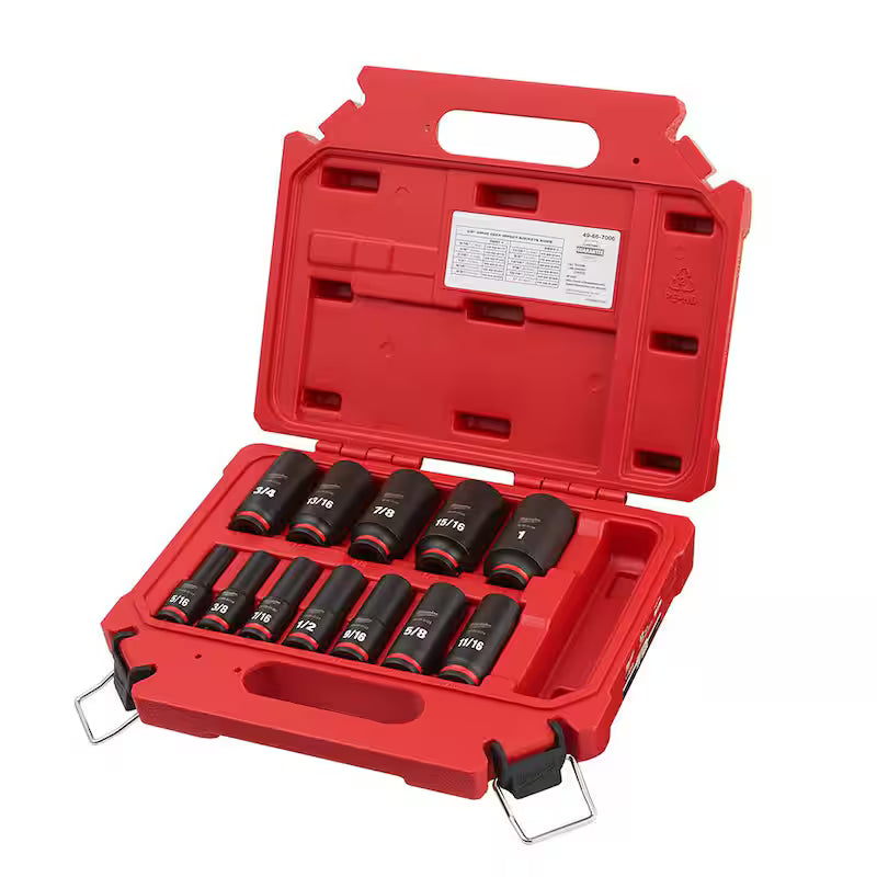 3/8 in. Drive 6 Point Impact Socket Set 12-Piece W892