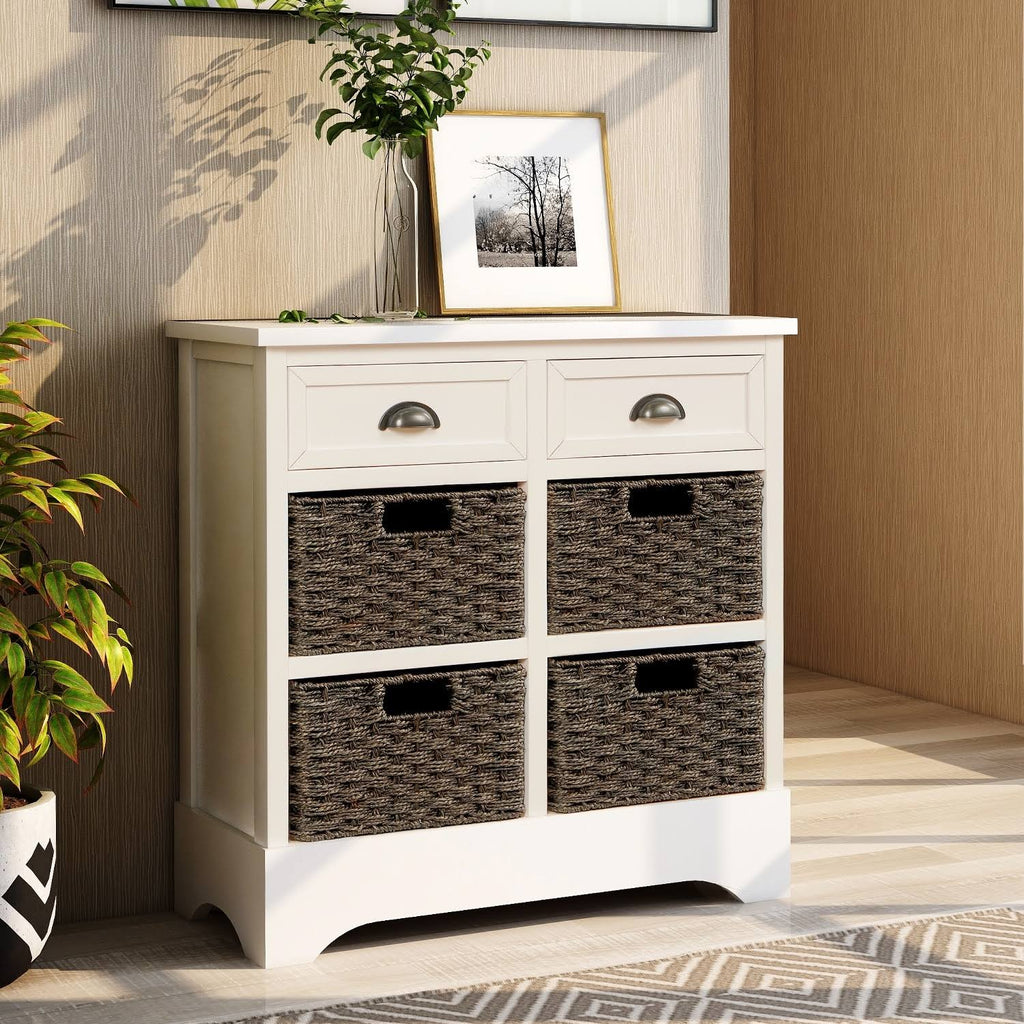 Rustic Storage Cabinet with Baskets E97866