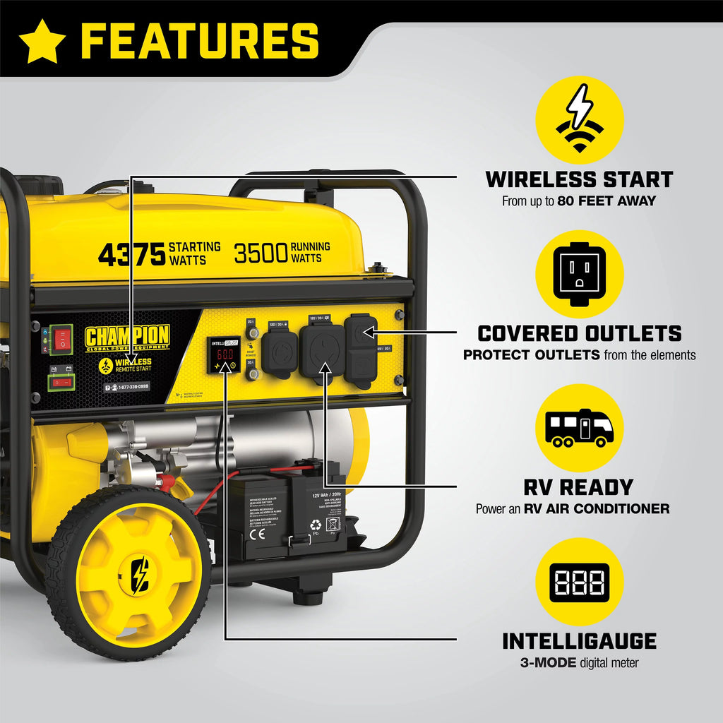 3500 Watts Portable Generator with Remote Start K76824