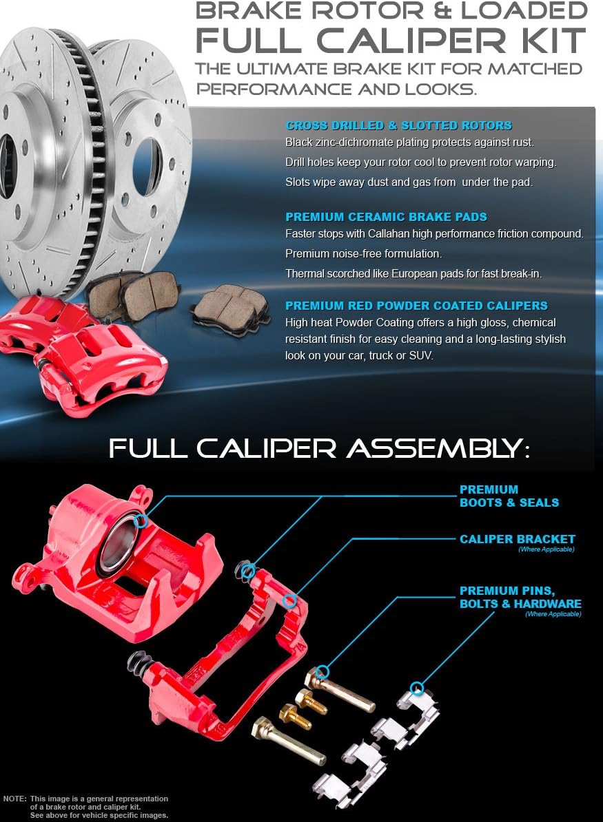 Premium OE Brake Disc Rotors + Ceramic Brake Pads + Hardware G2591